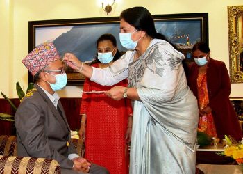 राष्ट्रपति भण्डारीद्वारा शुभ साइतमा भाइटीका सम्पन्न (फाेटाे फिचर)