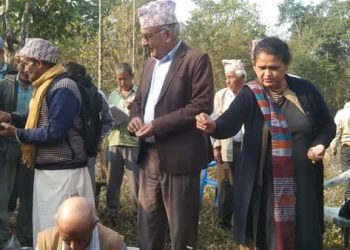 नेकपा एमाले वडानम्वर १ पार्टी कार्यालय भवनकाे शिलान्यास
