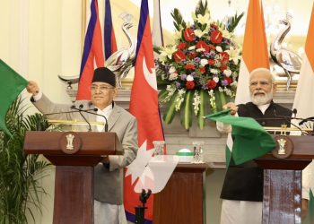 मोदी र प्रचण्डद्वारा संयुक्तरुपमा बिराटनगरको रेल सेवा उद्घाटन