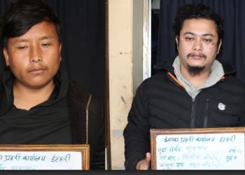 नक्कली पेस्तोल देखाई आतङ्क फैल्याउँदै हिड्ने दुई युवक पक्राउ