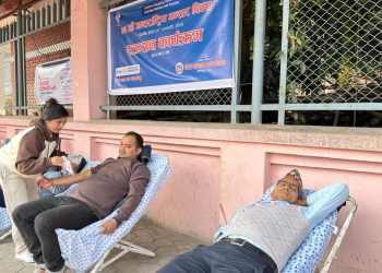 भन्सार दिवसका अवसरमा सरसफाई र रक्तदान