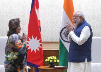 भारतीय प्रधानमन्त्री मोदीसँग परराष्ट्रमन्त्री आरजू राणाद्वारा भेटवार्ता