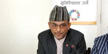 विपद् कोषको रकम र राहत वितरणसम्बन्धी बैठकको दृश्य