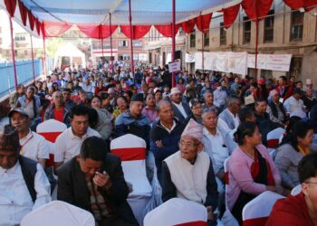 भक्तपुरमा सुरु भएको ४६औँ नेपालभाषा साहित्य तःमुंज्याको दृश्य