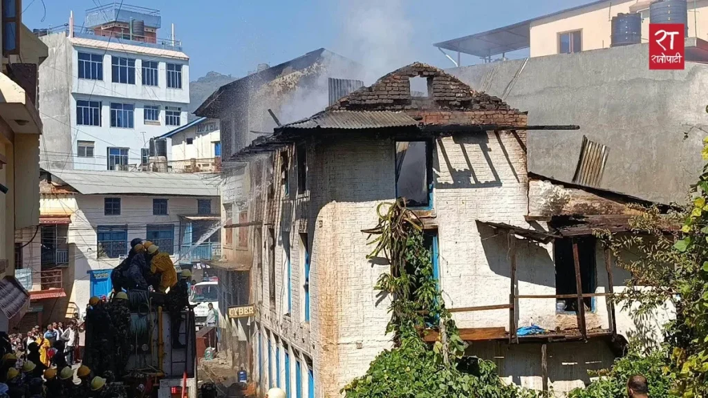 अर्घाखाँचीको सन्धिखर्कमा आगलागी भएको क्षेत्र