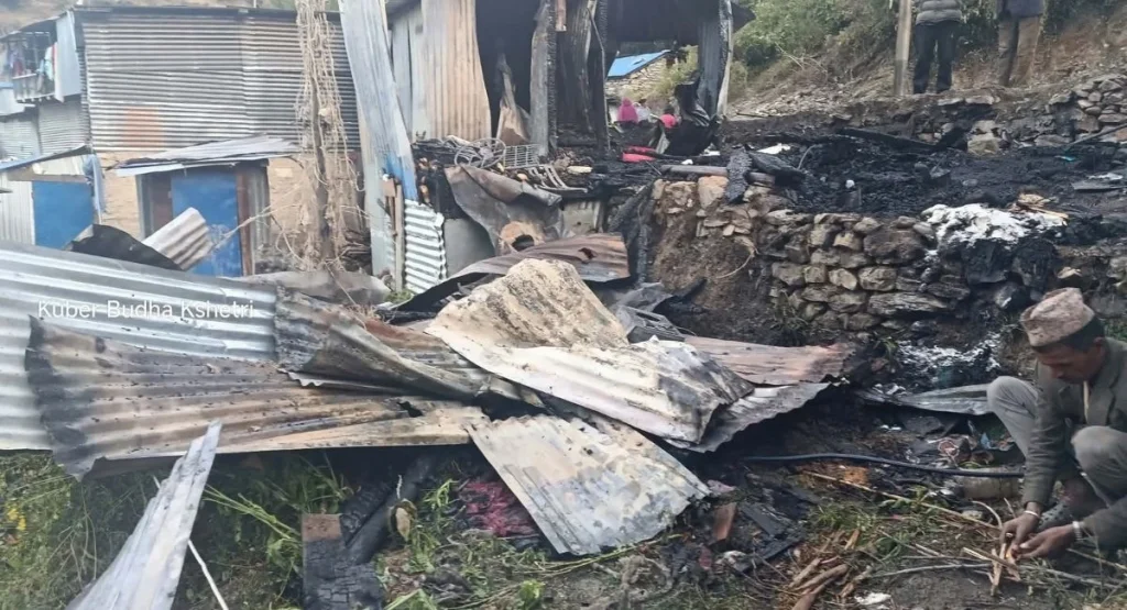 मुगुको जामबजारमा आगलागी भएको क्षेत्र