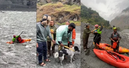 हेलिकप्टरबाट सम्भव नभएपछि र्‍याफ्टिङ टोलीले बचायो सेती कुकुर