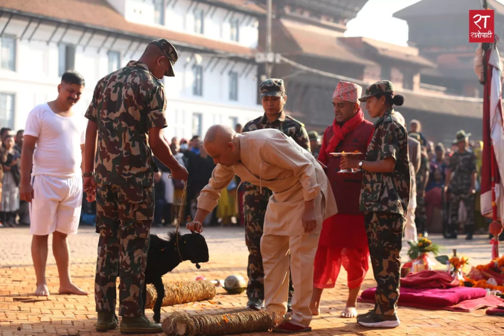 हनुमानढोकास्थित दसैंघरको दृश्य