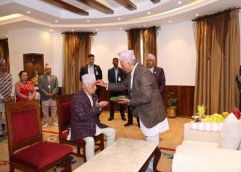 बडादसैँको टीका ग्रहण गर्दै राष्ट्रपति र उपराष्ट्रपति